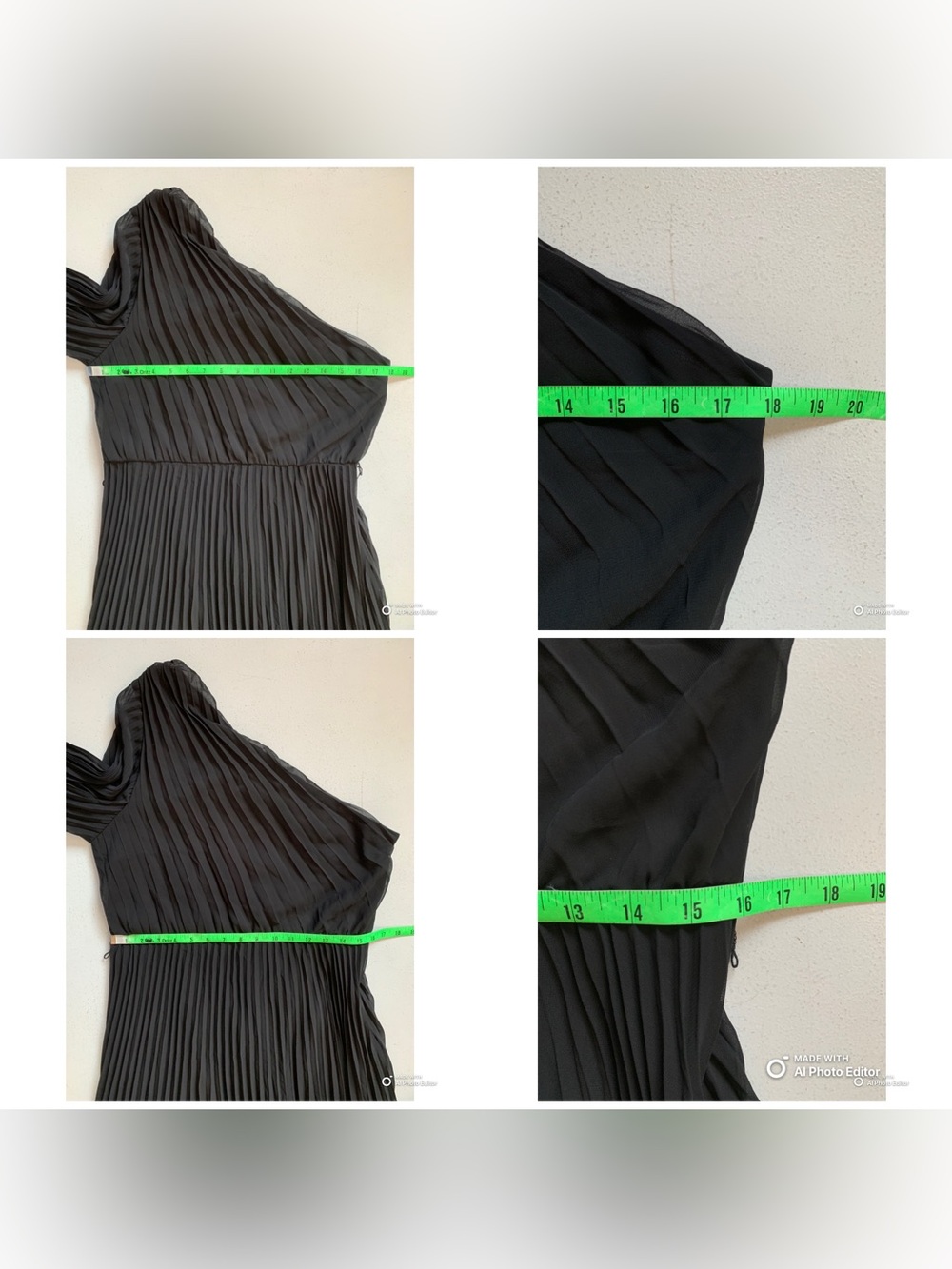 Lulus XL Divine Charm Black Pleated One Shoulder Maxi Dress NWT Formal Evening - Picture 15 of 17